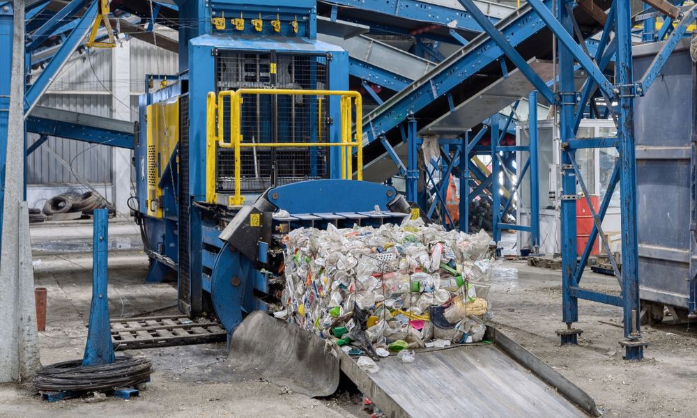 commercial trash compactor baling trash