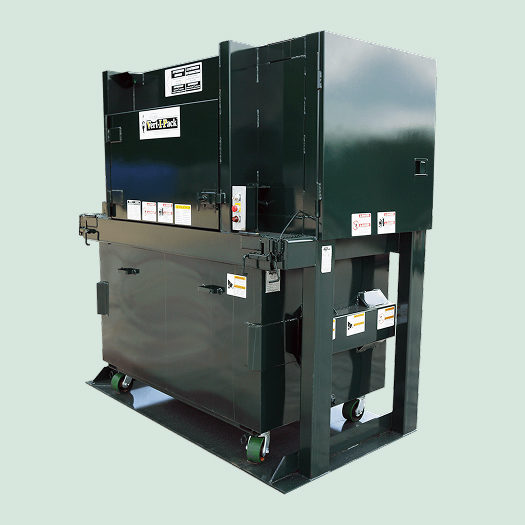 Equipment detail _ vertical-compactors 01 CRA dark green vertical compactor