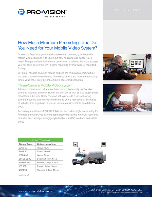 How Much Minimum Recording Time Do You Need for Your Mobile Video System? resource thumbnail
